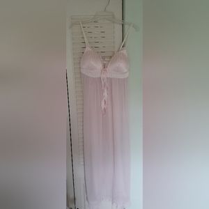 VTG Linea Donatella nightgown lingerie M pink lace